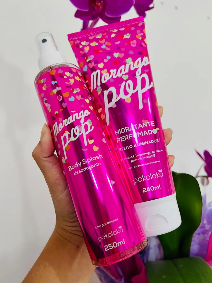 Kit Hidratante Corporal + Body Splash Morango Pop Pokoloka - Imagem 4